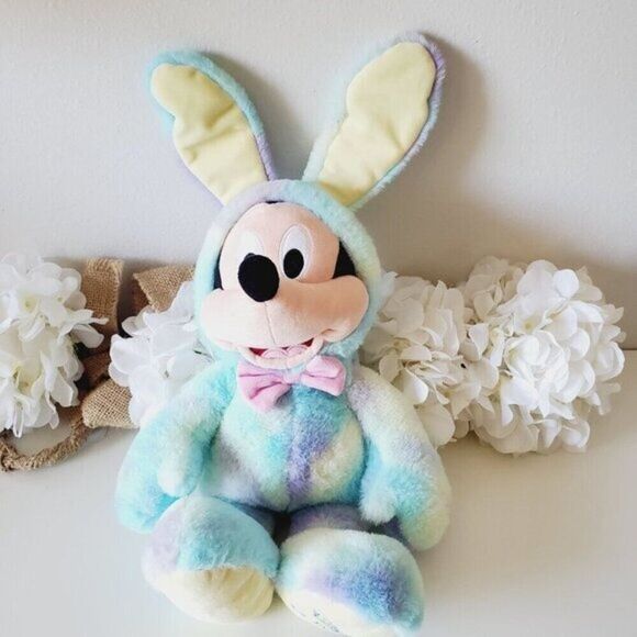 Disney Store 2020 Mickey Easter Bunny Medium Plush Mickey  Mouse EUC - Picture 5 of 8